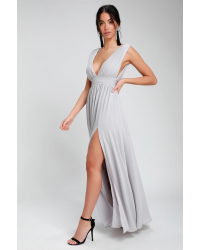 Heavenly Hues Light Grey Maxi Dress